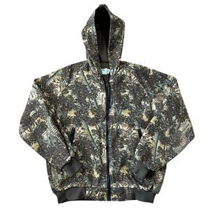 Vintage 80s Bushlan South Texas Camouflage Canvas Hooded Jacket Size Medium